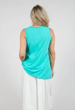 Jersey Vest Top in Aqua Jersey Vest Top in Aqua