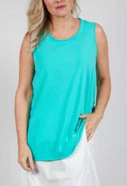 Jersey Vest Top in Aqua Jersey Vest Top in Aqua
