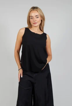 Jersey Vest Top in Black