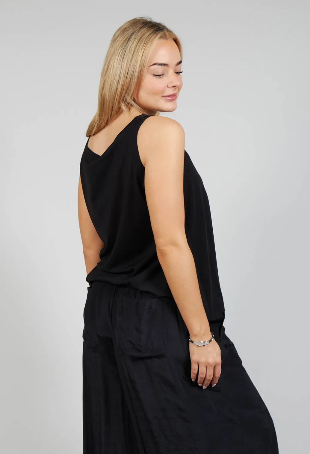 Jersey Vest Top in Black