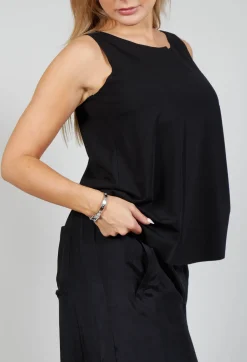 Jersey Vest Top in Black