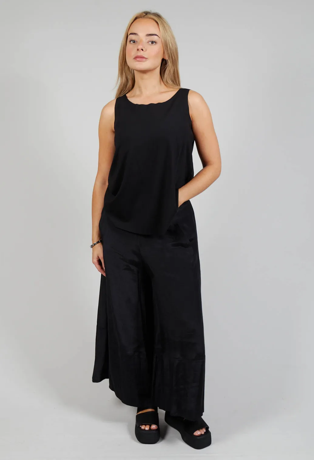 Jersey Vest Top in Black