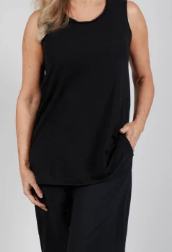 Jersey Vest Top in Black Jersey Vest Top in Black