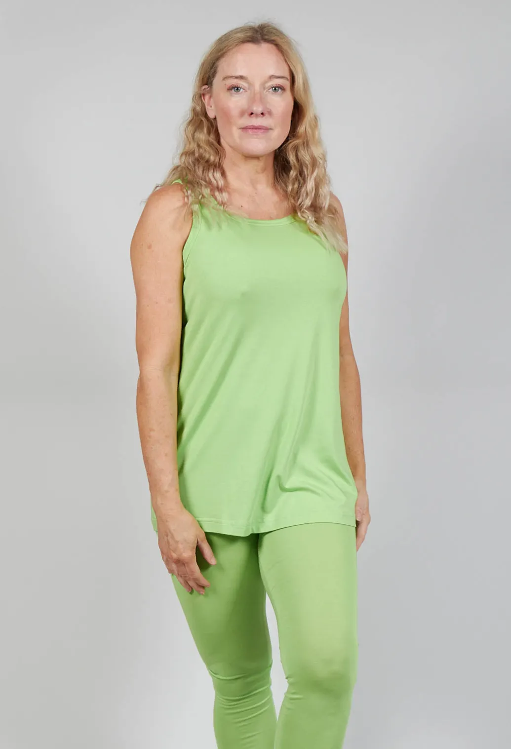 Jersey Vest Top in Lime
