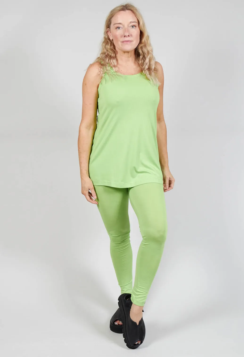 Jersey Vest Top in Lime