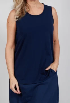 Jersey Vest Top in Navy Jersey Vest Top in Navy