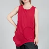 Jersey Vest Top in Red