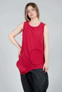 Jersey Vest Top in Red