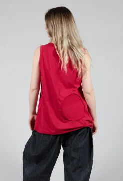 Jersey Vest Top in Red