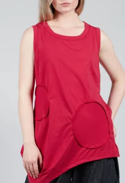 Jersey Vest Top in Red