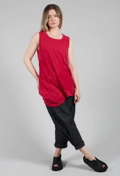 Jersey Vest Top in Red