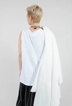 Jersey Vest Top in White