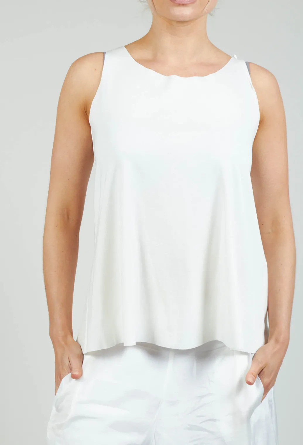 Jersey Vest Top in White