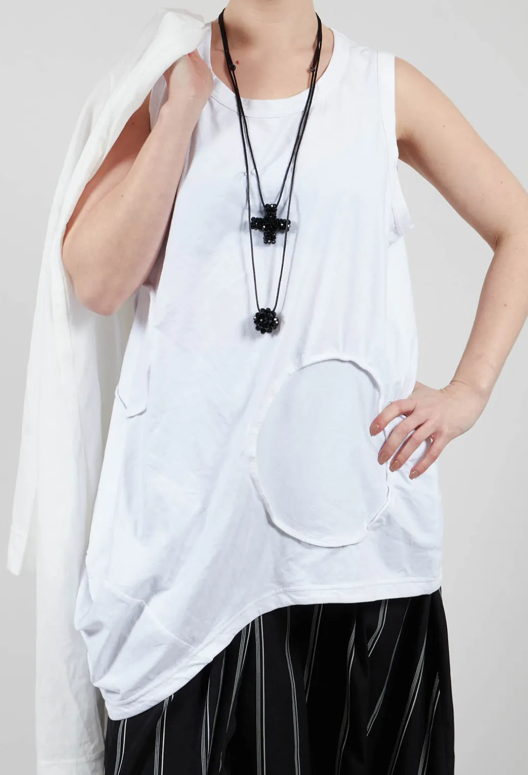 Jersey Vest Top in White