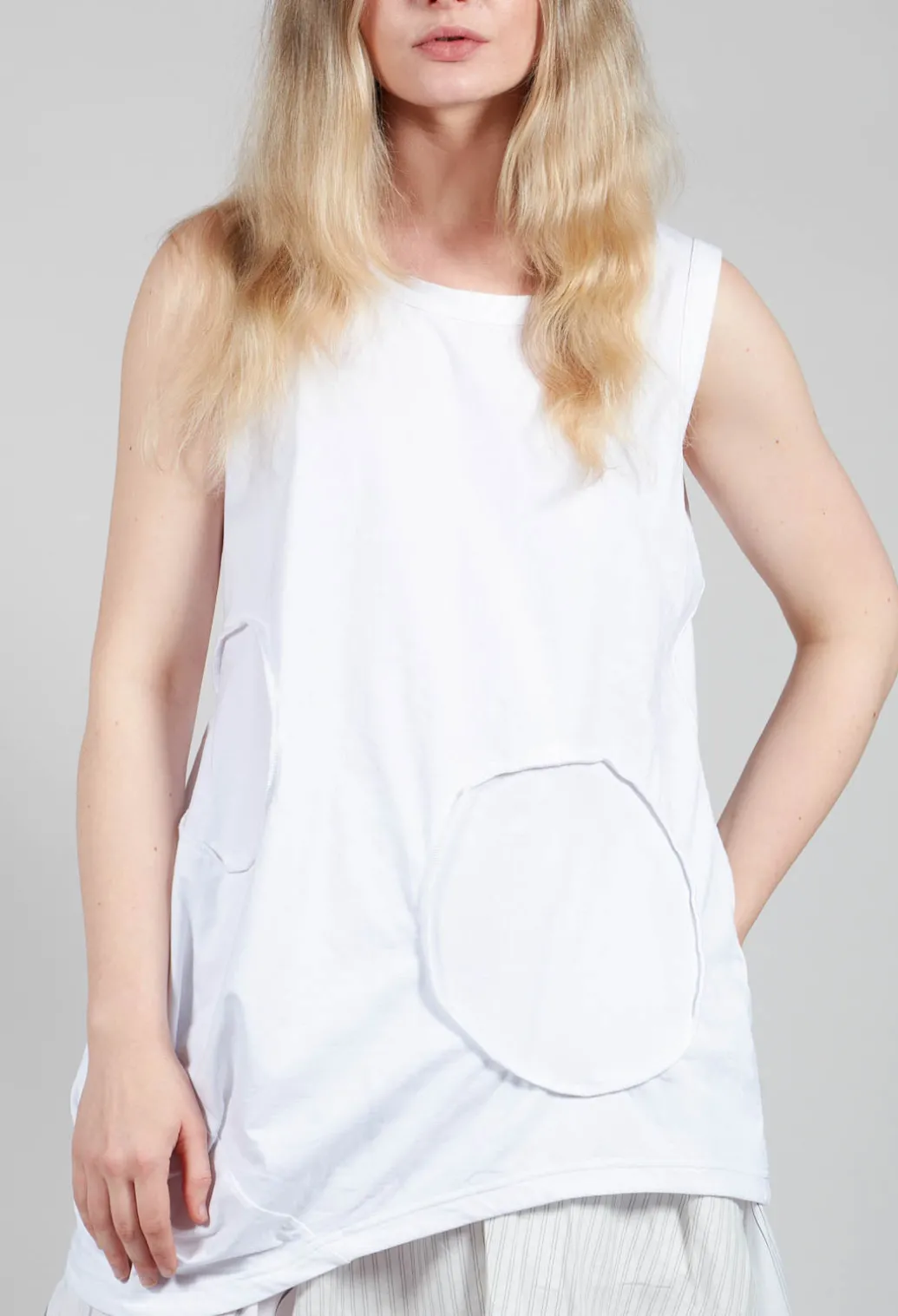 Jersey Vest Top in White