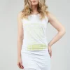 Jersey Vest Top with Motif in Sun Print