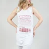 Jersey Vest Top with Motif in Chili Print