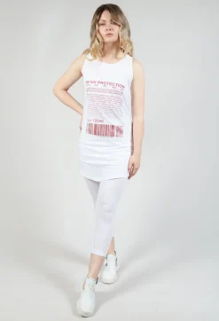 Jersey Vest Top with Motif in Chili Print