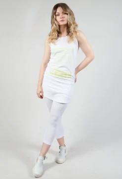 Jersey Vest Top with Motif in Sun Print