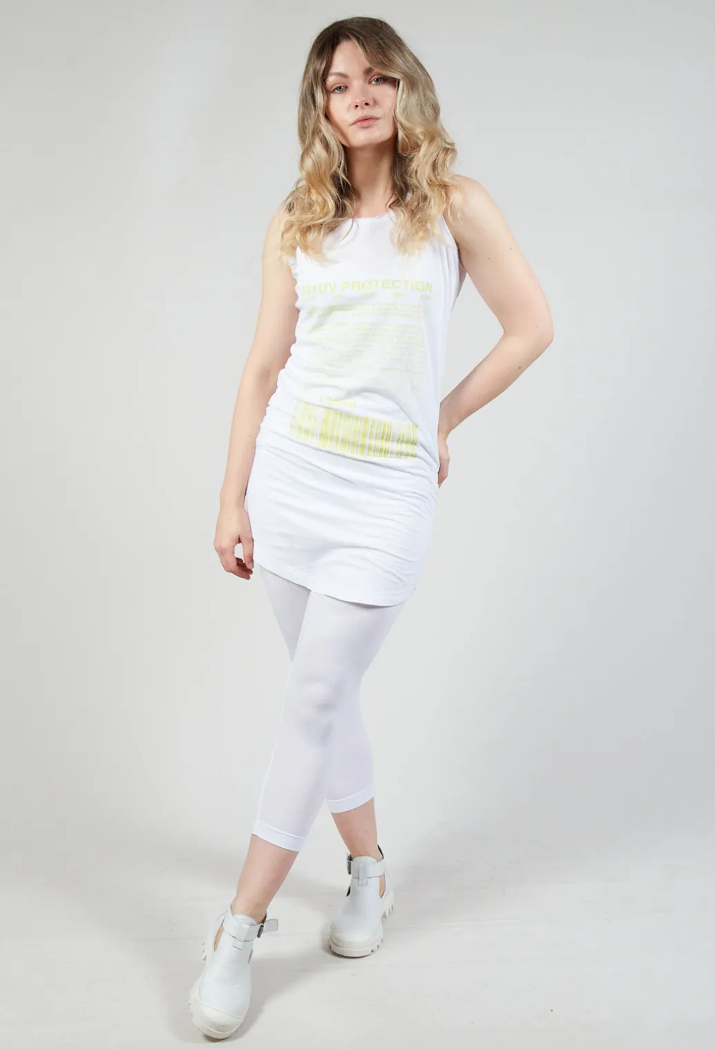 Jersey Vest Top with Motif in Sun Print