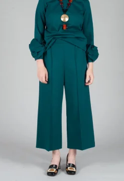 Jersey Wide Leg Trousers in Ottanio