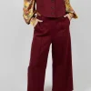 Jersey Wide Leg Trousers in Rumba