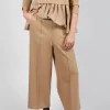 Jersey Wide Leg Trousers in Camel