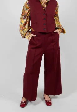 Jersey Wide Leg Trousers in Rumba