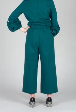 Jersey Wide Leg Trousers in Ottanio