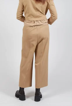 Jersey Wide Leg Trousers in Camel