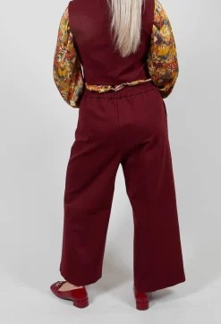 Jersey Wide Leg Trousers in Rumba
