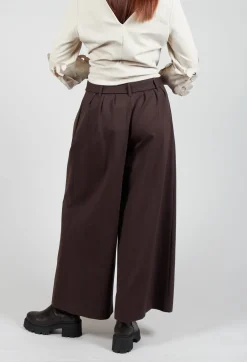 Jersey Wide Leg Trousers with Belt in Java