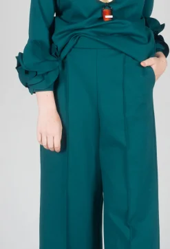 Jersey Wide Leg Trousers in Ottanio