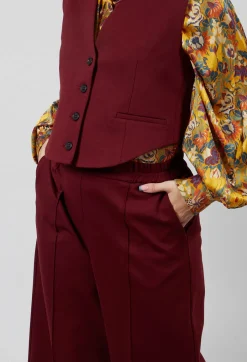 Jersey Wide Leg Trousers in Rumba