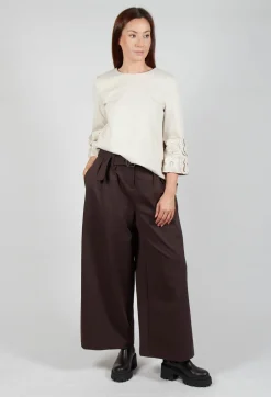 Jersey Wide Leg Trousers with Belt in Java