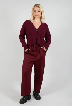 Jersey Wide Leg Trousers in Rumba