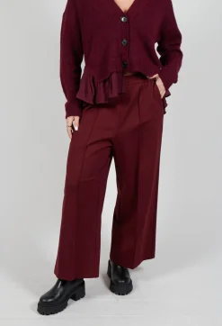 Jersey Wide Leg Trousers in Rumba