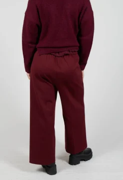 Jersey Wide Leg Trousers in Rumba