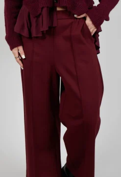 Jersey Wide Leg Trousers in Rumba