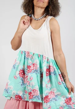 Jill Tunic in Turquoise Flower