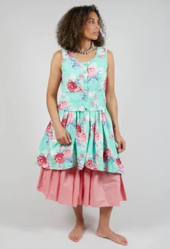 Jill Tunic in Turquoise Flower
