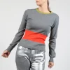 Jumper with Contrasting Detail in Grey