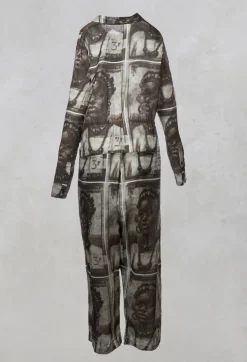 Jumpsuit in Brown Print