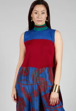 Jumpsuit Turtle Neck Sunflowers in Blue