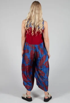 Jumpsuit Turtle Neck Sunflowers in Blue
