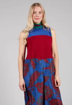 Jumpsuit Turtle Neck Sunflowers in Blue