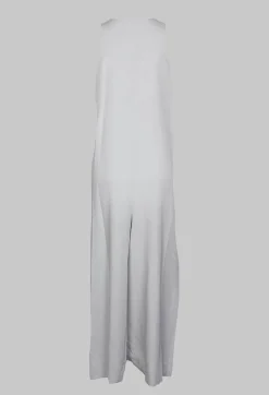 Jumpsuit with Front Zip Fastening in Light Grey