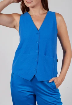 Junai Vest in Cobalt