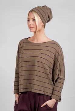 Kaki Hat in Uva Stripe