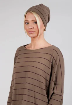 Kaki Hat in Uva Stripe